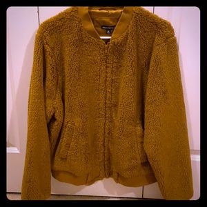 JCrew Fuzzy Bomber Jacket Size XL